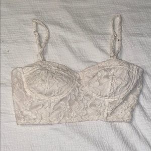 Festival top white floral bra